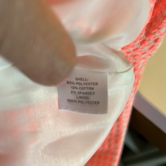 Halogen, pencil skirt, neon orange/pink and cream, size 14 - Picture 4 of 7